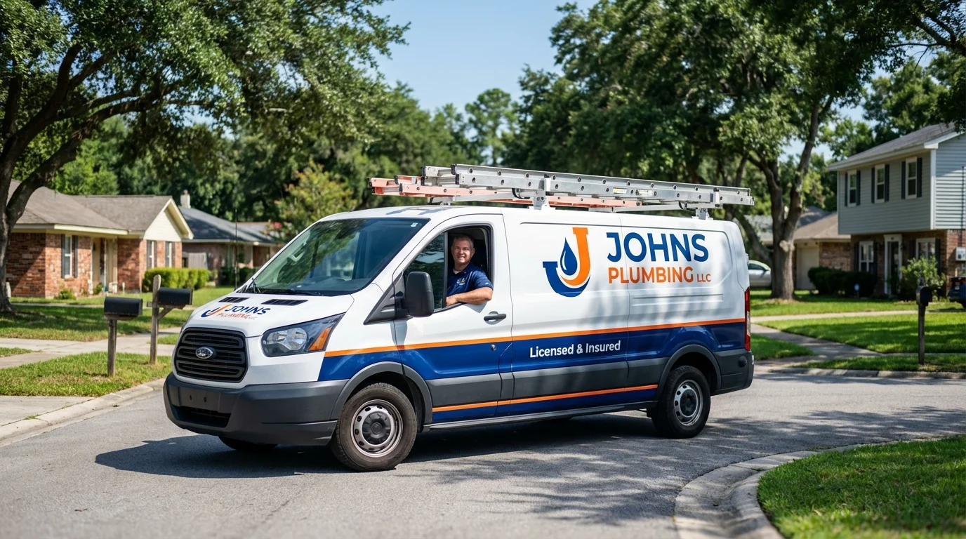 Johns Plumbing LLC service van in Republic, PA